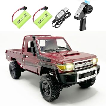 WPLDEWAN RC Rock Crawler 4x4 Remote Control Truck 1/12 RC Crawler Toyota Land Cruiser MN82 Off Road Pickup RTR All Terrain Car Full Proportional 2.4GHz 280 Motor Upgrade Chassis 2 Batteries Adult