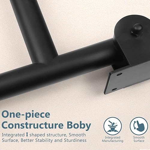 Miniatura 3 de Barras de seguridad de inodoro de acero inoxidable de 29.5 pulgadas, barras de agarre negras mate para personas mayores, barra de agarre abatible