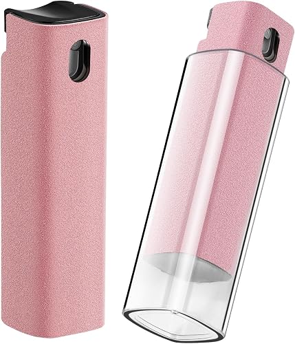 YTT Screen Cleaner, All-in-One Spray & Wipe Cleaner, with Transparent Protective Shell for All Phones, Laptop and Tablet Screens (Pink)