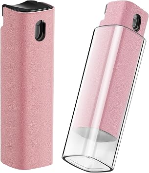 YTT Screen Cleaner, All-in-One Spray & Wipe Cleaner, with Transparent Protective Shell for All Phones, Laptop and Tablet Screens Pink