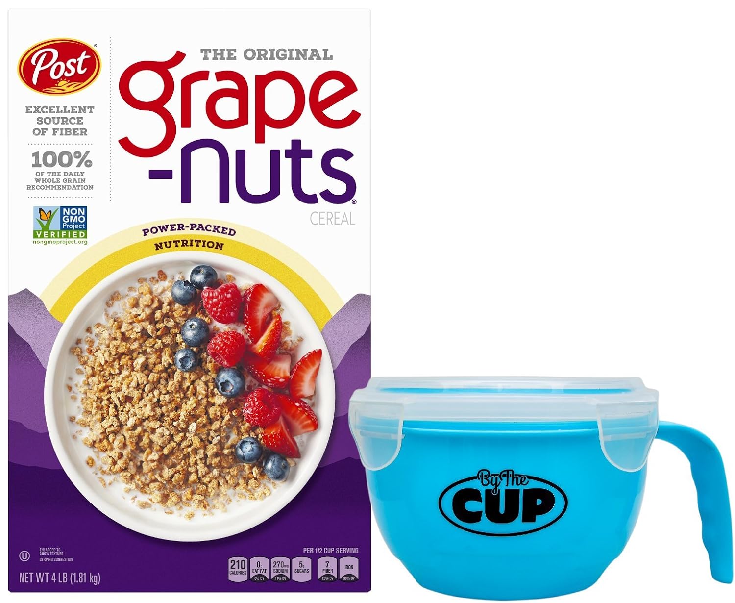Post Nuts Cereal, 64 Ounce Box with By The Cup Breakfast