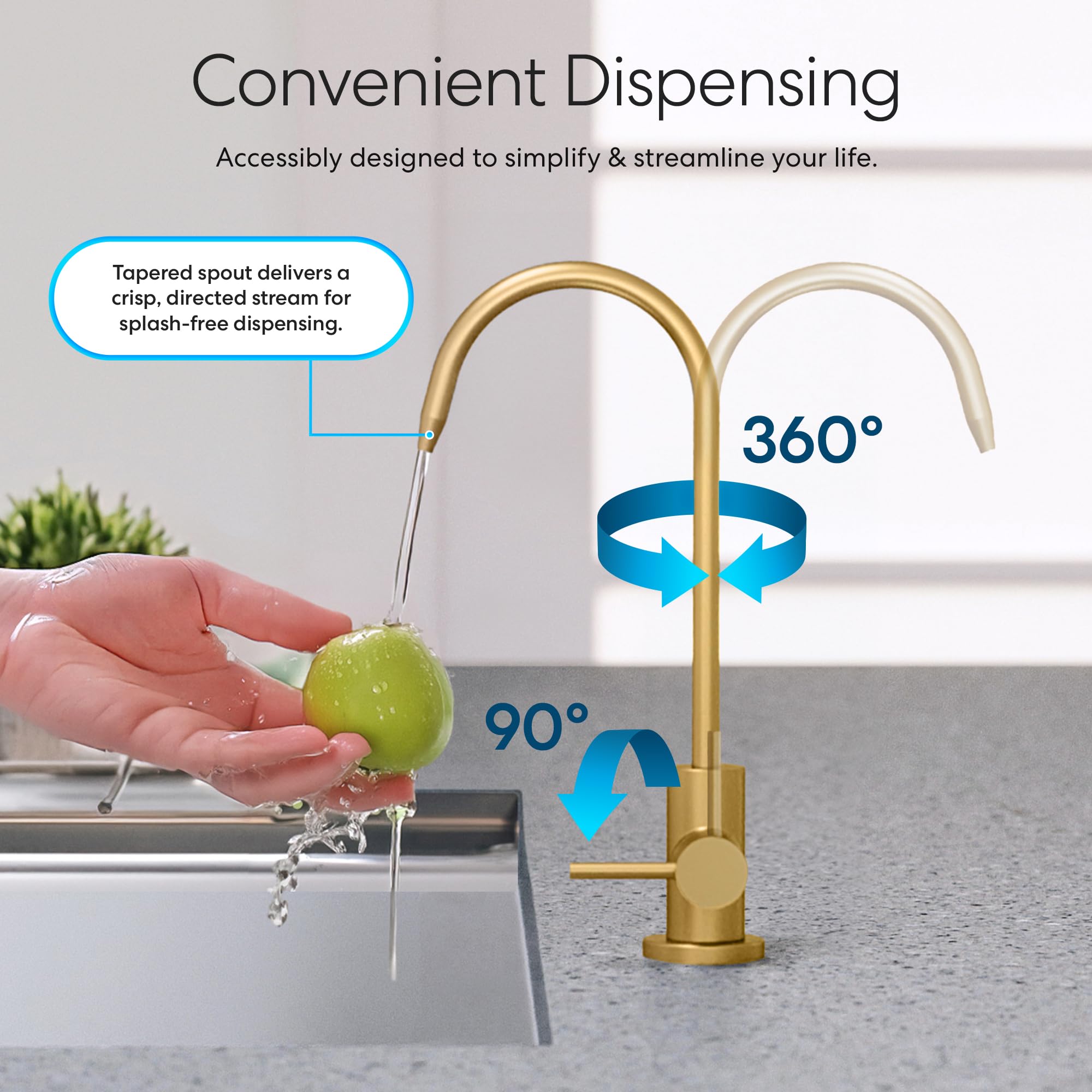 Brio Modern Drinking Water Filter Faucet - Brushed Bronze 10.4"