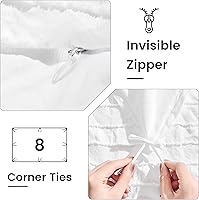 Vista 4 de NEXHOME PRO Funda de edredón tamaño Queen, juego de funda de edredón bohemio de 3 piezas, color blanco, juego de funda de edredón de microfibra