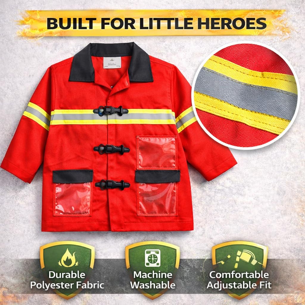 Liberty Imports 12 Piece Kids Fireman Costume Gear Firefighter