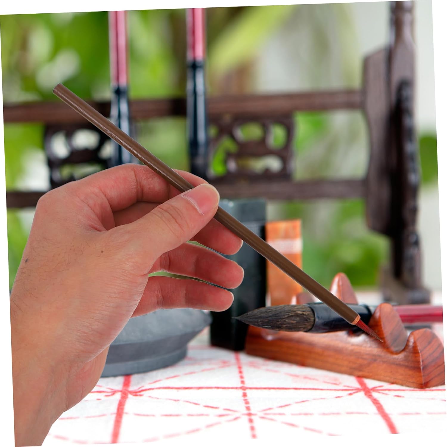jojofuny 10pcs Chinese Calligraphy Brush Set Traditional Writing Brushes for Calligraphy Art Ink Painting and Sumi-e for Artists and Beginners