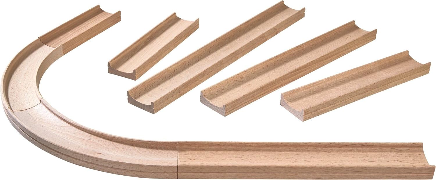 HABA Kullerbu Expansion Set - 8 Piece Floor Connectors For Flat Track Layouts