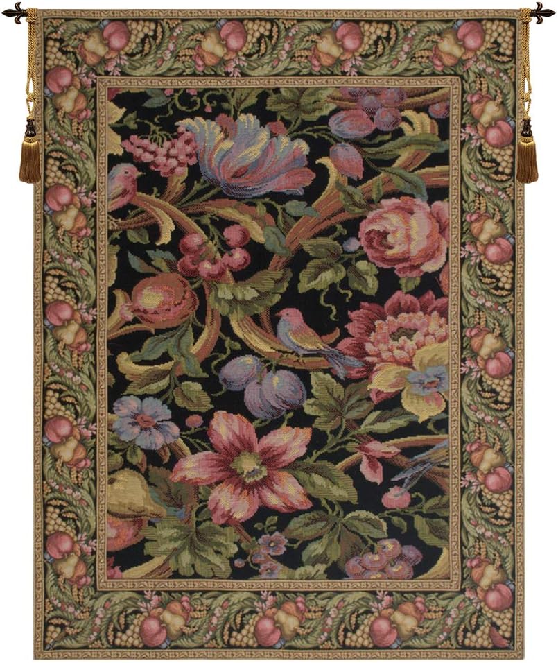 Eve's Floral Paradise Vertical European Tapestry - 36 in. x 48 in. Wool/cotton/others by Jan Van Huysum