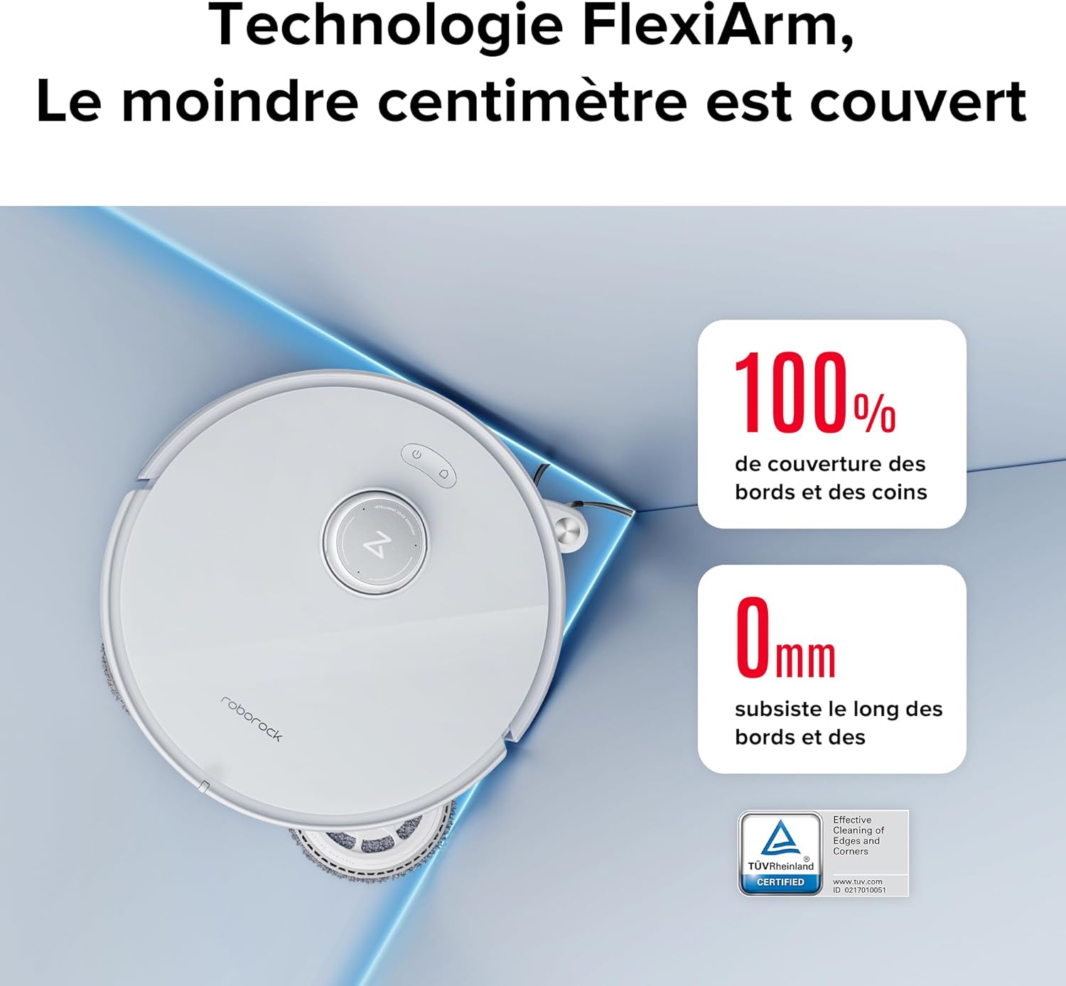 FlexiArm technology for edge cleaning