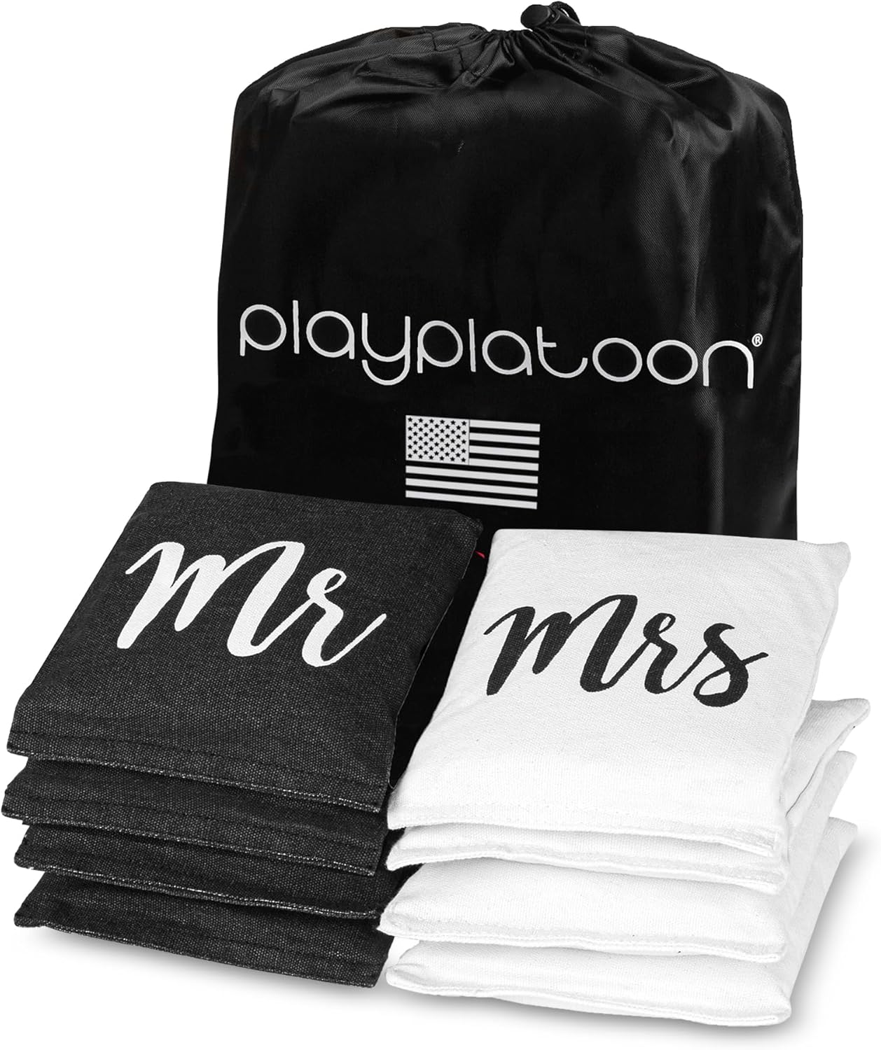 Weather Resistant Cornhole Bean Bags Set of 8 - Regulation Size & Weight -Wedding Theme Corn Hole Bags