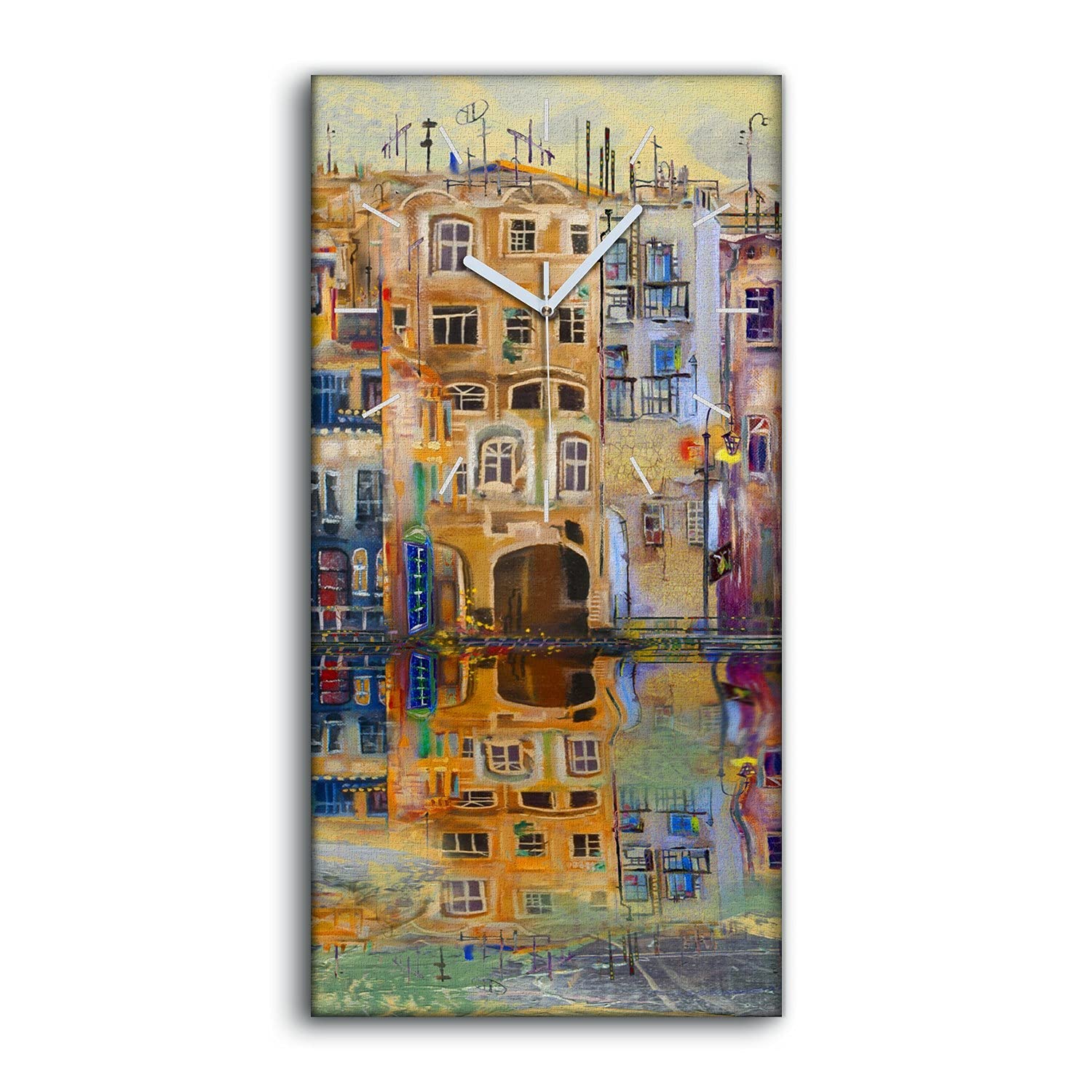 Horloge d'Art sur Toile Coloray Abstrait Moderne Image Décoration 30x60cm