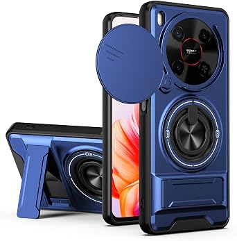 Compatible with ZTE Nubia V70 Max Case Cover,Compatible with ZTE Blade V70 Max Z2467 with Slide Camera Cover Phone Stand Protective Case Blue