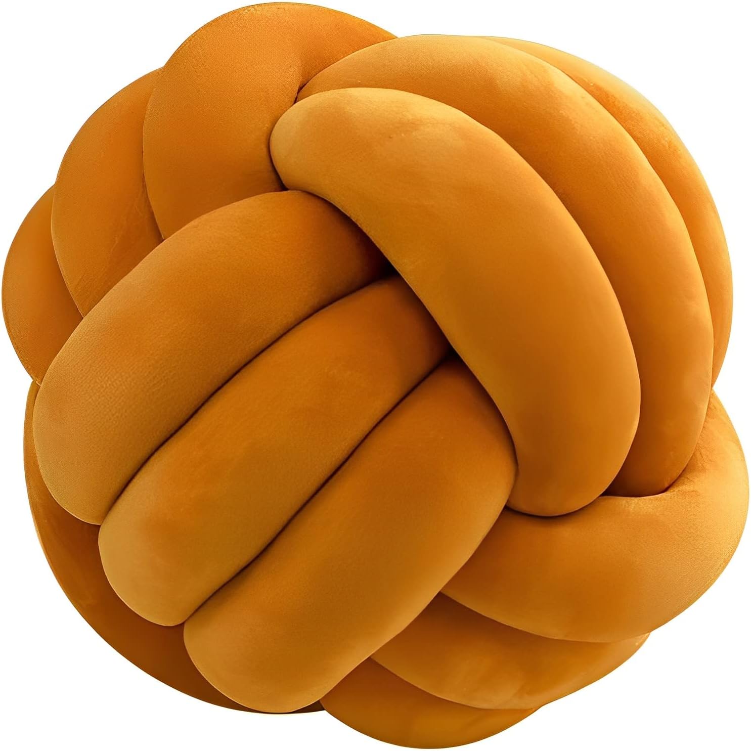 Knot Ball Pillows, Round Throw Pillow Cushion Home Decoration Soft Plush Pillow, Throw Knotted Ball Pillow Handmade Children Room Decoration Round Plush Toy Pillow (Caramel,11"/28cm)