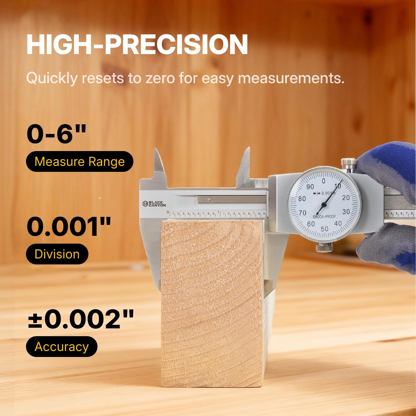 BLACK CANYON 6" Dial Caliper - Precision Measurement Tool -6