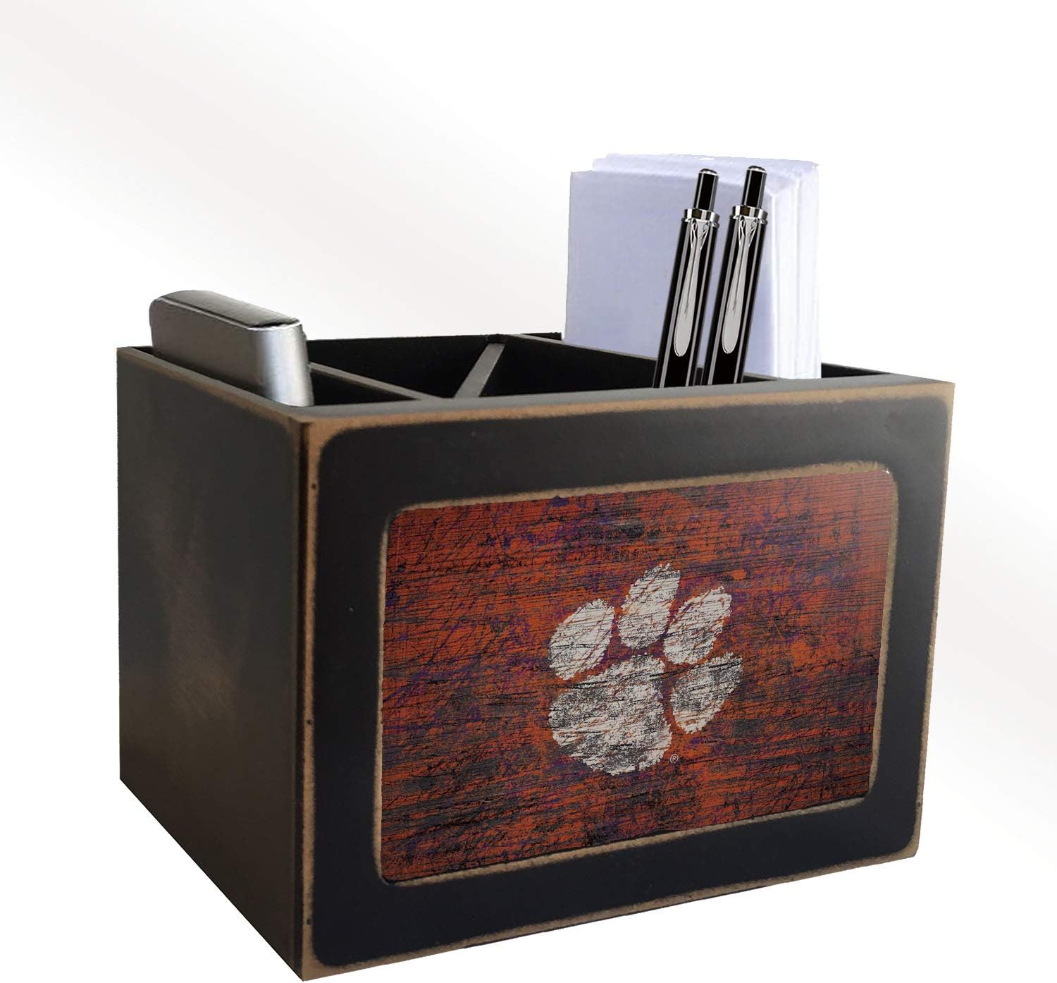 Fan Creations Clemson Tigers Distressed Team Logo Desktop Organizer with Color