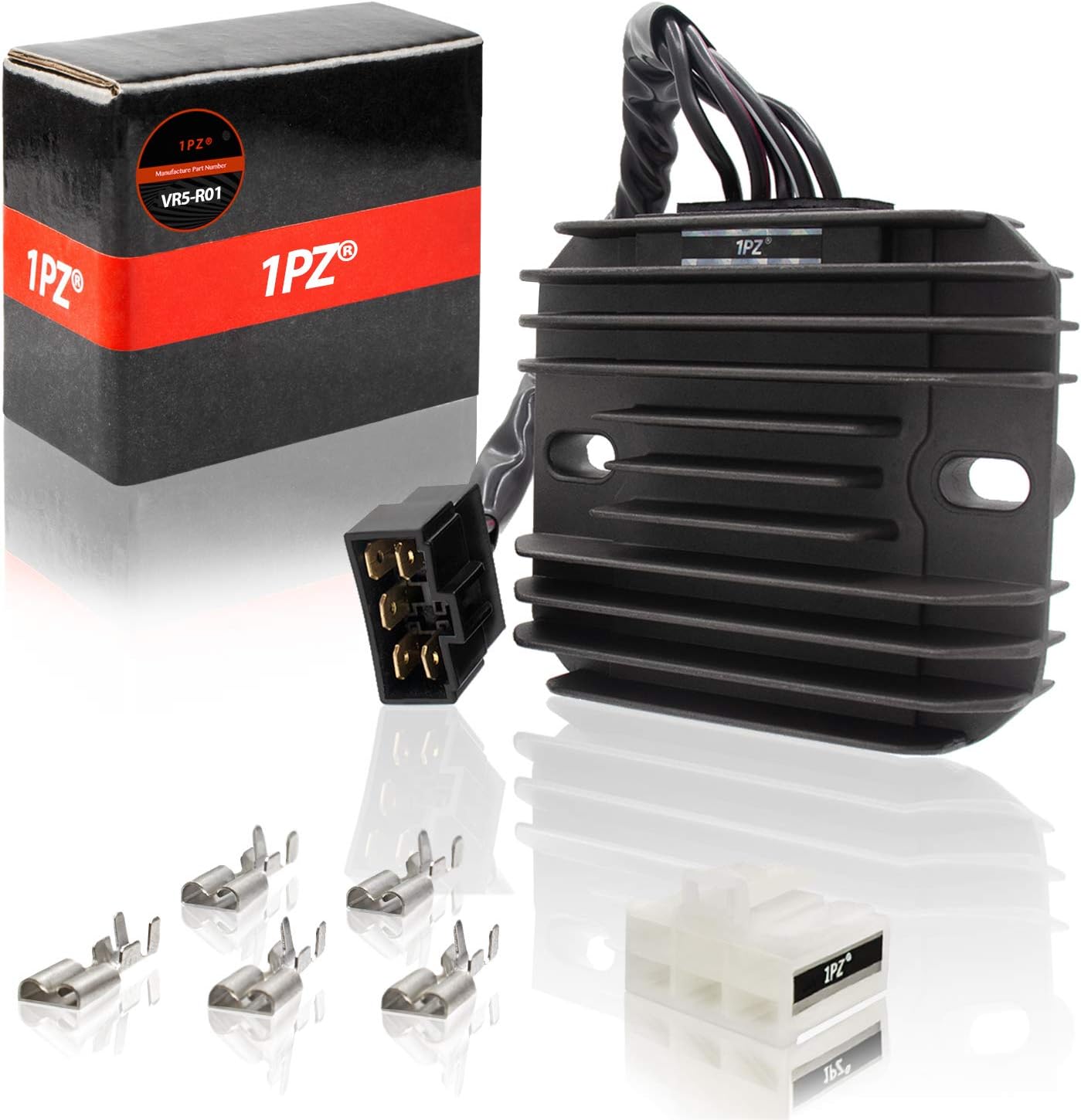 1PZ VR5-R01 Regulator Rectifier Voltage for Suzuki GSXR 600 GSXR600 97-05, GSXR750 GSXR 750 96-05, GSXR1000 GSXR 1000 01-04, GSX1300R Hayabusa 99-07, VL1500 Intrude 98-04, LT-F500F Quadrunner 98-99