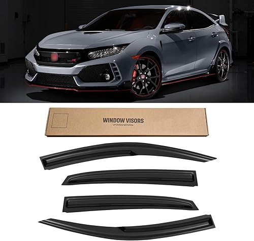 Miniatura 219 de Visera de ventana para Toyota 4Runner 2010-2024, protectores de lluvia de canal exterior, deflector de ventilación, sombra de viento, humo oscuro