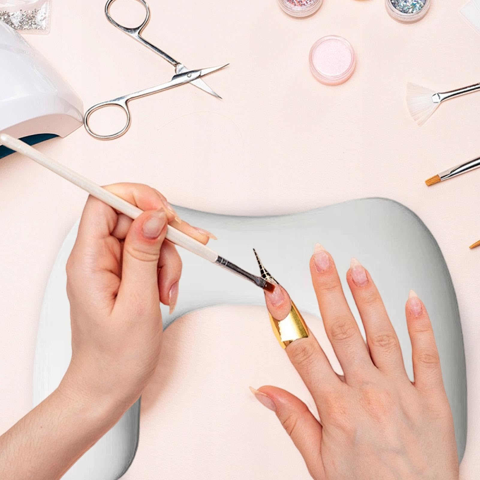 Podpórka pod paznokcie, podkładka do manicure, zdejmowany podłokietnik do | paznokci miękki podłokietnik do paznokci ze skóry poliuretanowej komfortowe poduszki akcesoria narzędzie do paznokci Tech