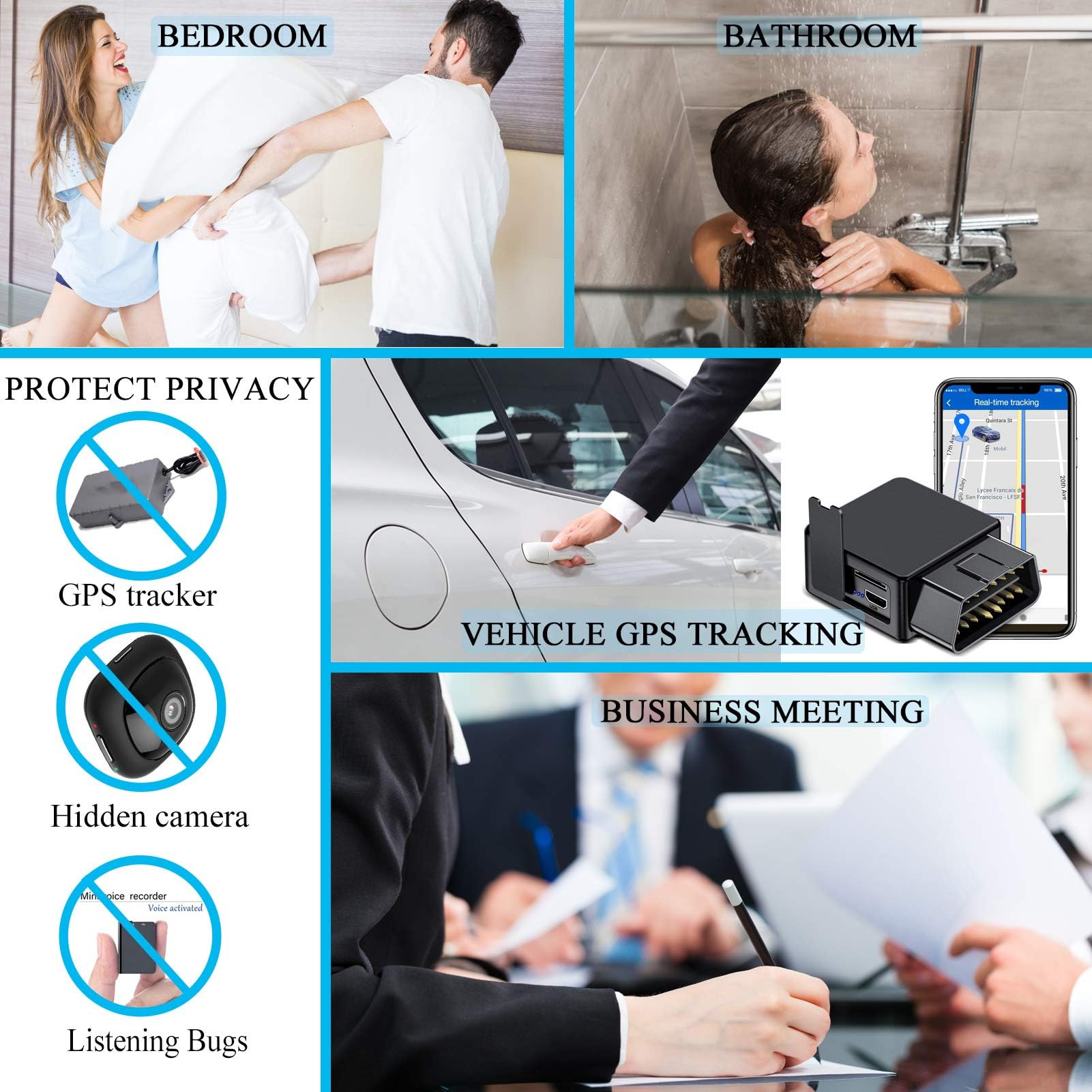 Fyearfly GPS-Gerätedetektor, Anti-Spionage-Detektor Professioneller Signaldetektor Bugfinder 1 MHz – 2,8 MHz Kamerascanner-Erkennungswerkzeug, Für Zuhause, Hotel, Fahrzeug, Drahtloses Abhörgerät