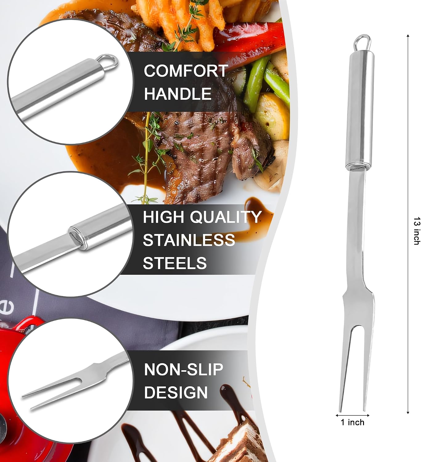 13 Inch Stainless Steel Meat Forks Set of 2