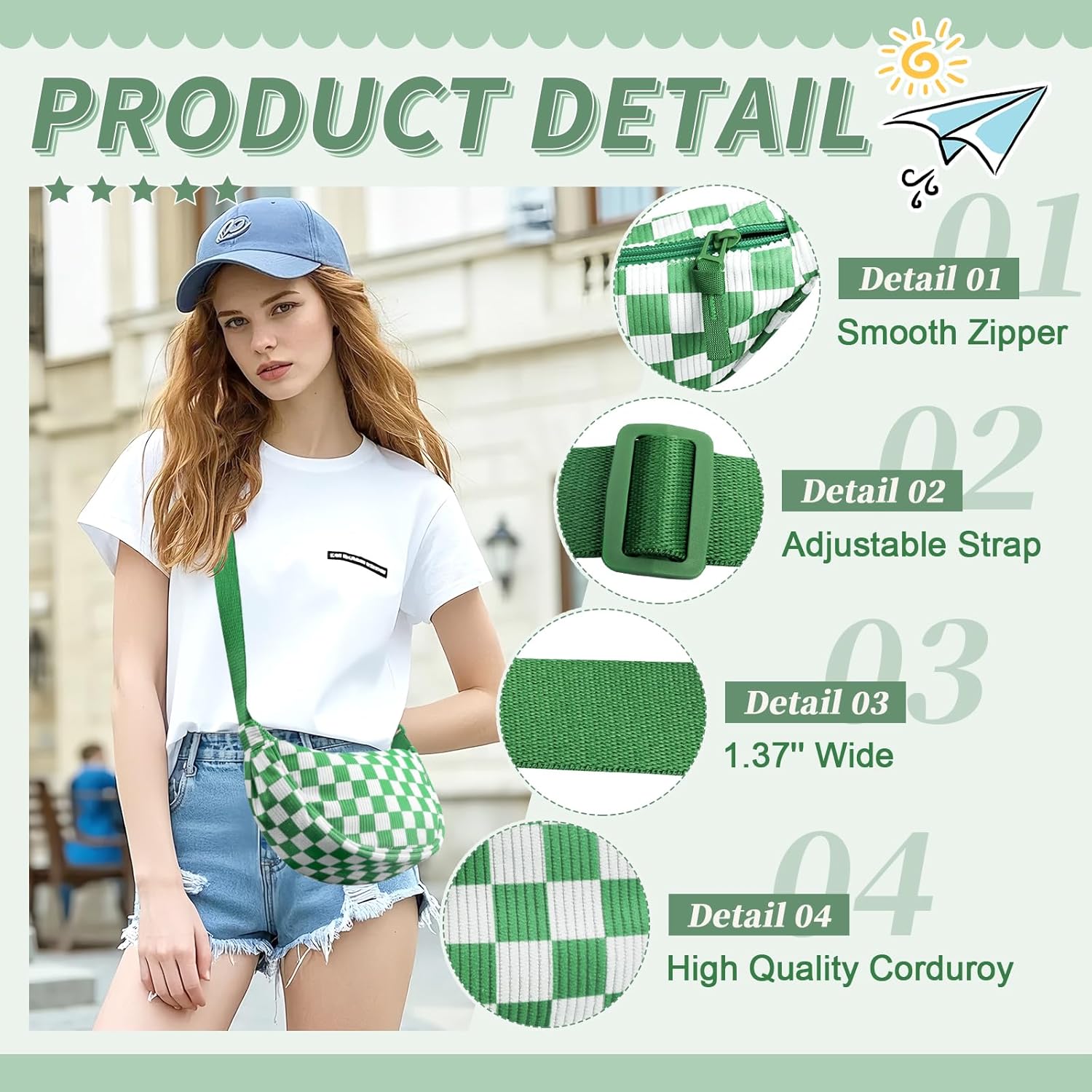 Nylon Crescent Crossbody Bag for Women Purses Trendy Men,Small Travel Sling Bag Hobo - Image 4