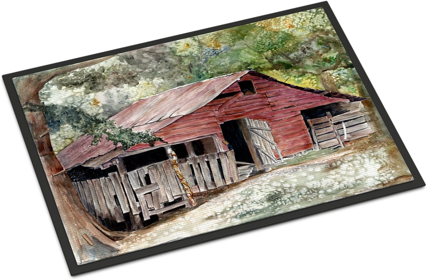 Caroline's Treasures Old Barn Indoor or Outdoor Doormat, 24" x 36", Multicolor