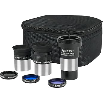 Svbony SV233 Eyepiece Telescope Set, 6 mm, 17 mm PLOSSL Eyepiece, 2 x Barlow Lens, Moon, ND4, 82A Colour Filter, with a Porta
