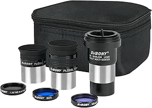 Kit Accessori Telescopio Svbony SV233 - Oculari Plossl 6mm E 17mm, Lenti Di Barlow, Filtri Lunari E ND4, Con Borsa - Foto 3