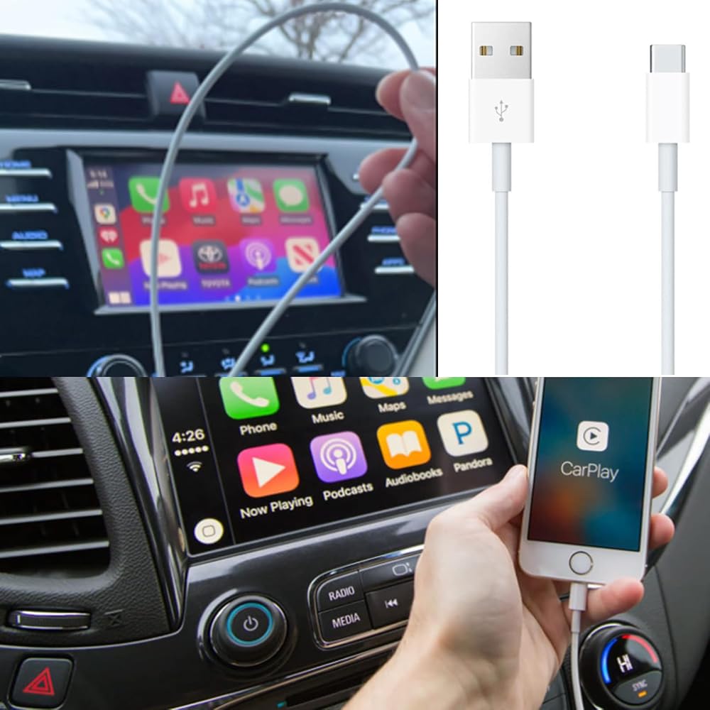 Car Carplay Cable for iPhone 16 17 Air 15 USB A to USB C Cable for iPhone 17 16 15 Plus, iPhone 17 16e 16/15 Pro, iPhone 16 15 17 Pro Max for Carplay Type C Cord,iPad usb C 10th Gen iPad 6 Charger 3ft