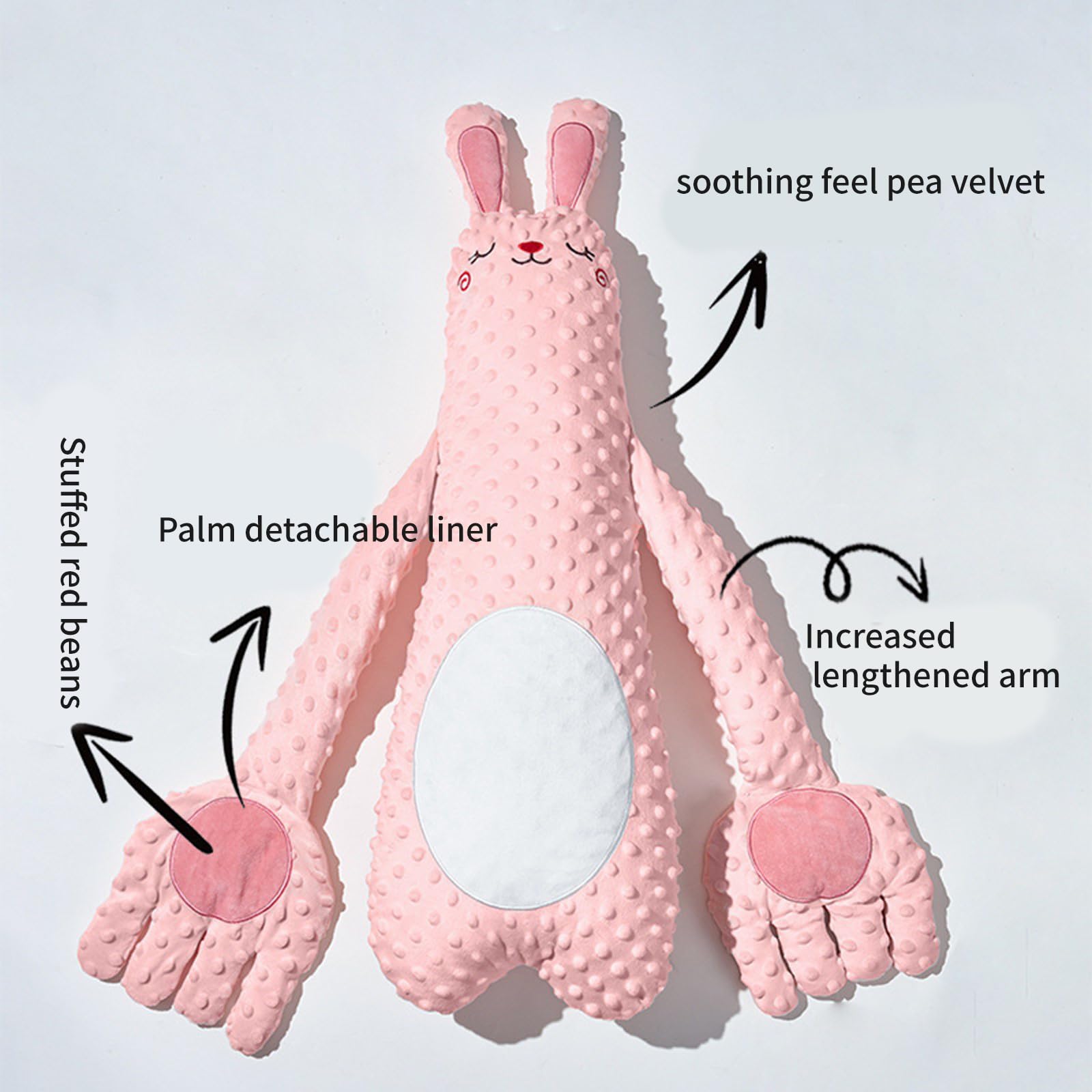 Die Puppenhand zur Schlafunterstützung für Kleinkinder mit/ohne Klopf/Musikfunktion ahmt die Berührung der Mutter nach und beruhigt Baby zu Hause und auf Reisen