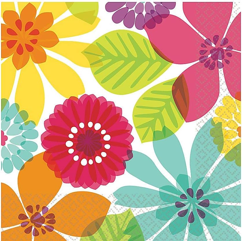 Amscan 519580 Day in Paradise Party Luncheon Napkins, 9", 16 Pieces