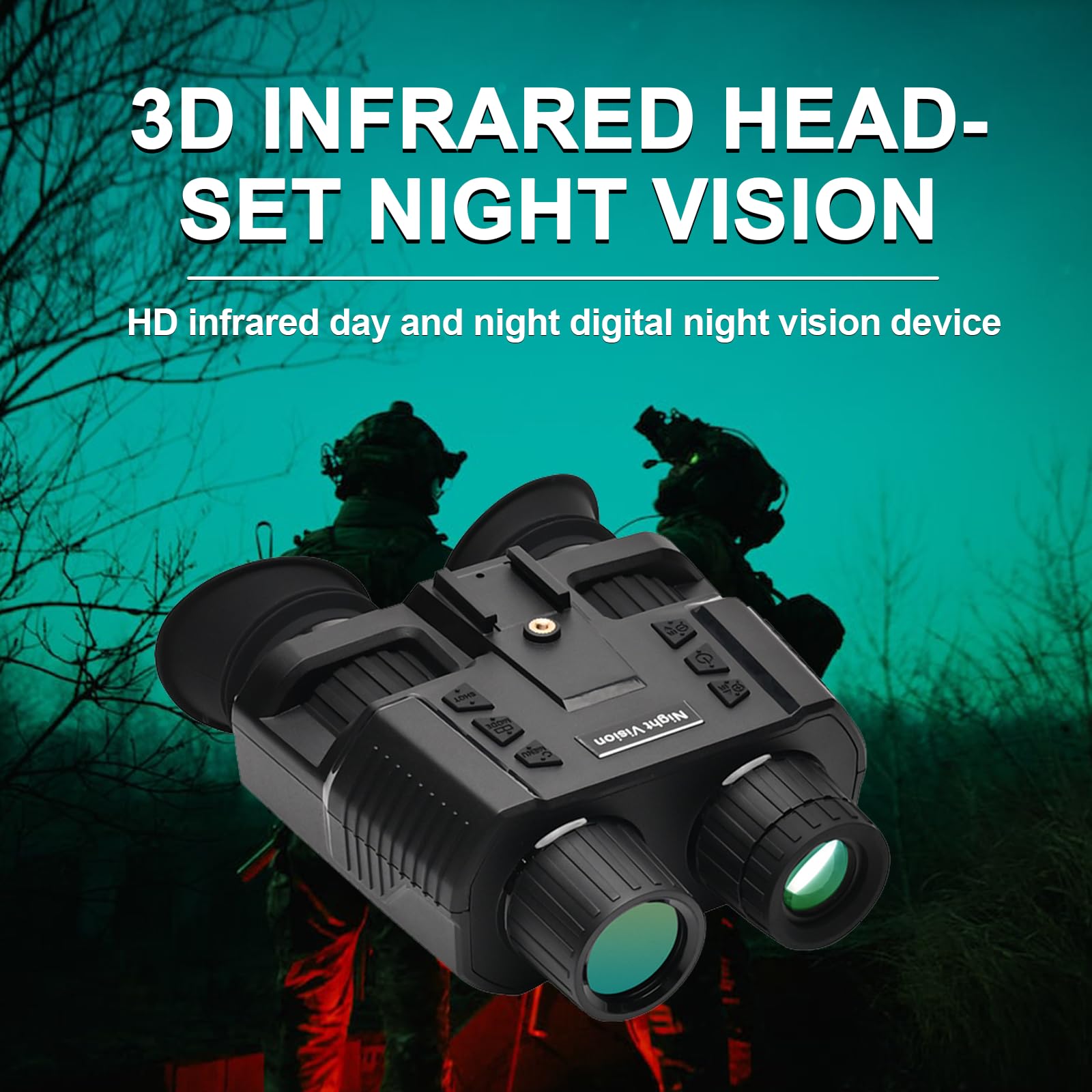 GOYOJO 4K Head-Mounted Nachtzicht Bril & Verrekijker voor Volwassenen - Infrarood NVG met Handmatige Focus & 8X Digitale Zoom voor Jagen, Kamperen en Outdoor Surveillance
