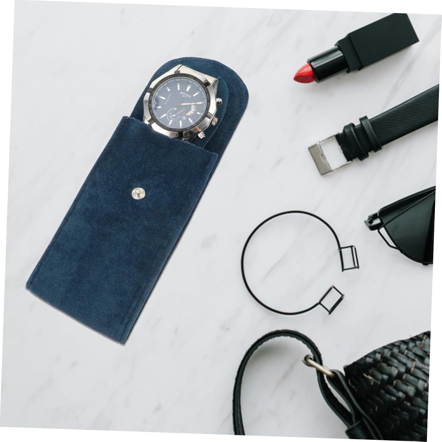 Watch being placed inside the VILLCASE Travel Pouch