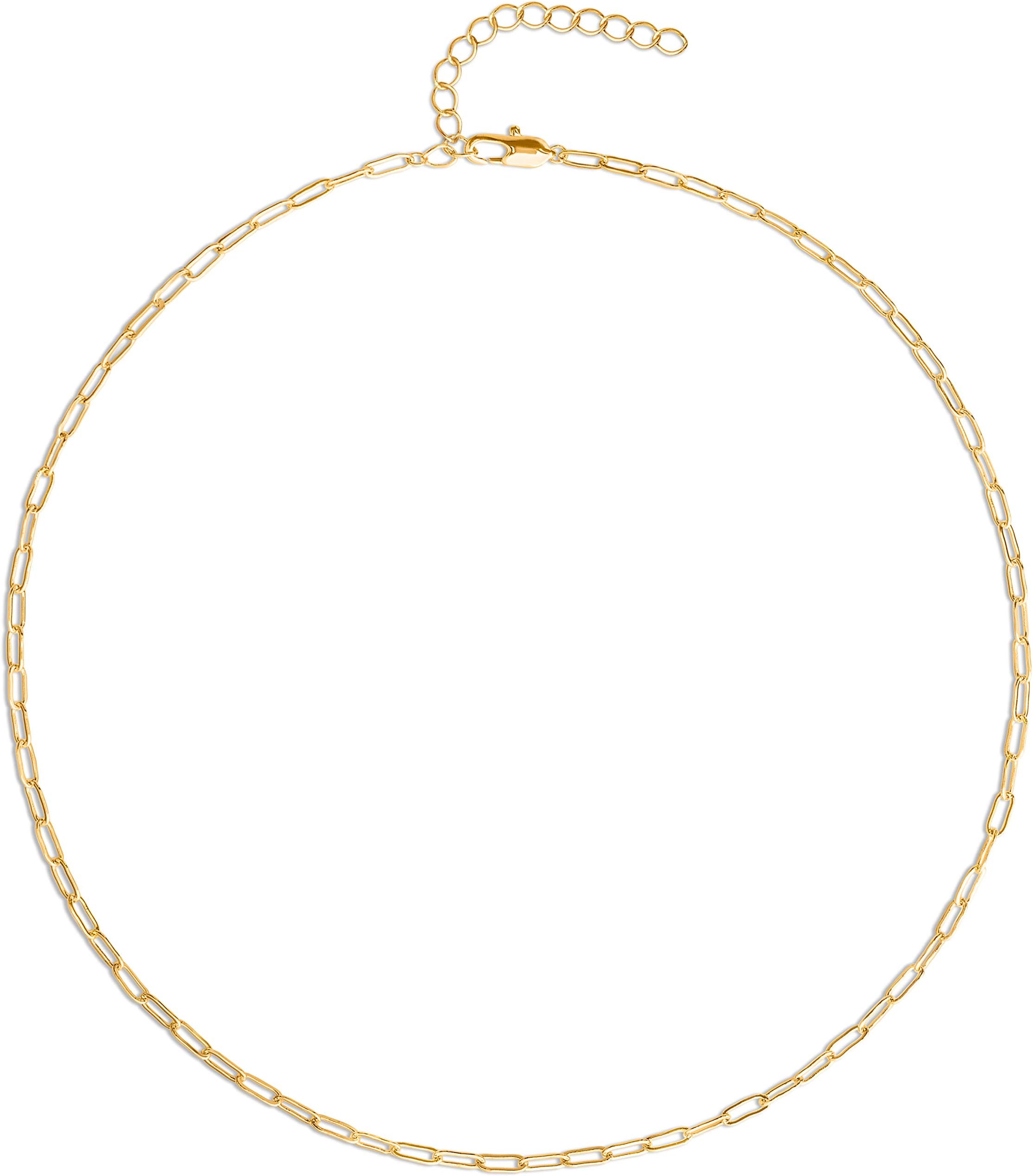 Paperclip Chain Necklace for Women, Gold Chain Necklace Women, 14k Gold Dipped Chain Link Necklace for Women, Paper Clip Necklace