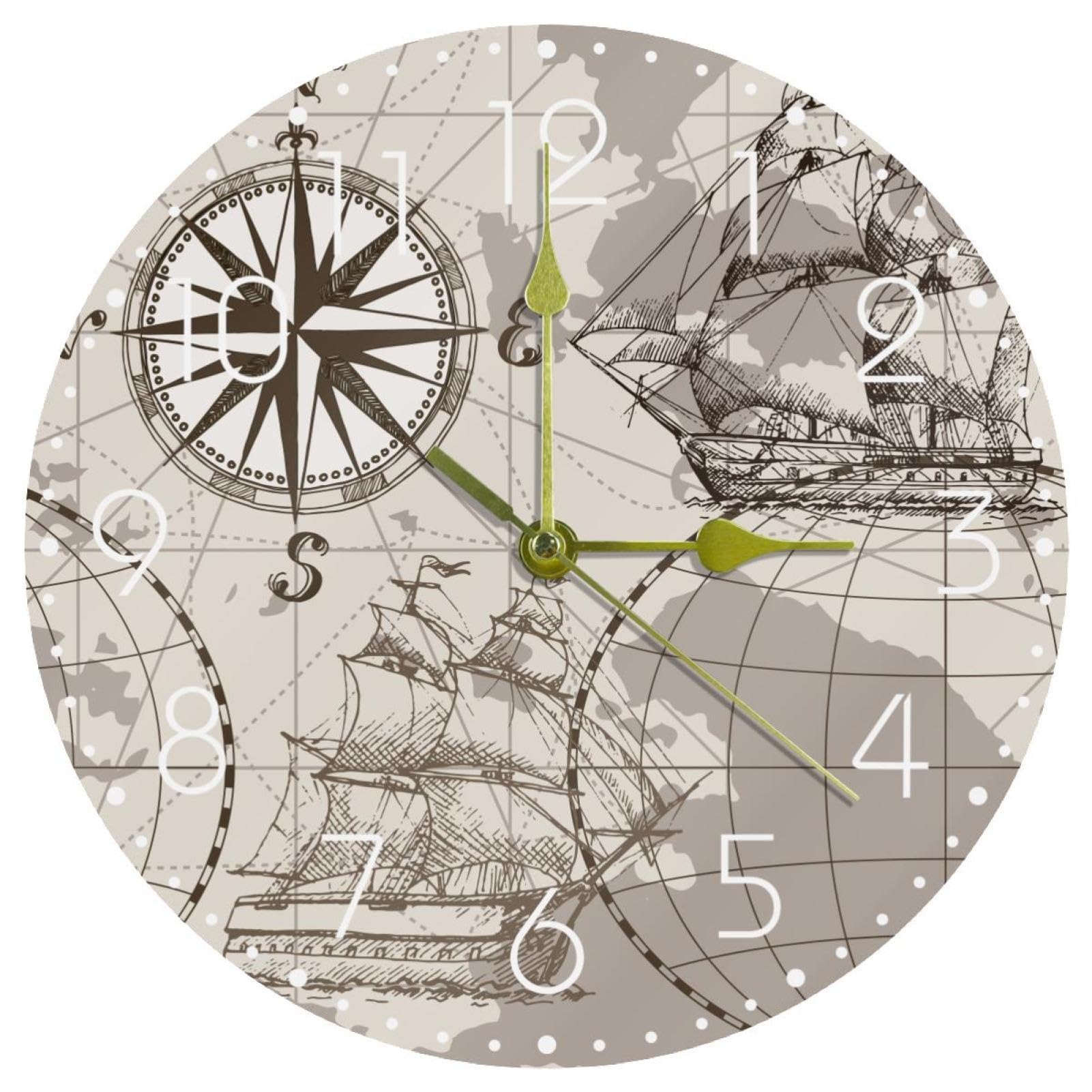 Horloge murale silencieuse en acrylique de 25,4 cm pour salon et cuisine