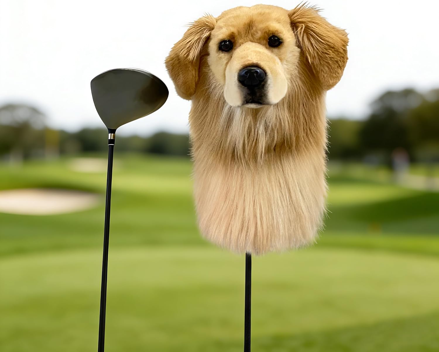 Golden Retriever Golf Club Head Cover for Driver 460cc, Dog-Style Golf Club Decorative Companion,
