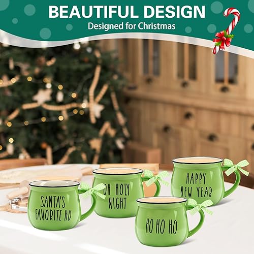 Miniatura 30 de Sawysine Juego de 6 tazas de café de Navidad, tazas de cerámica de 12 onzas, regalo de chocolate caliente para familiares, mamá, mujer, amiga, casa