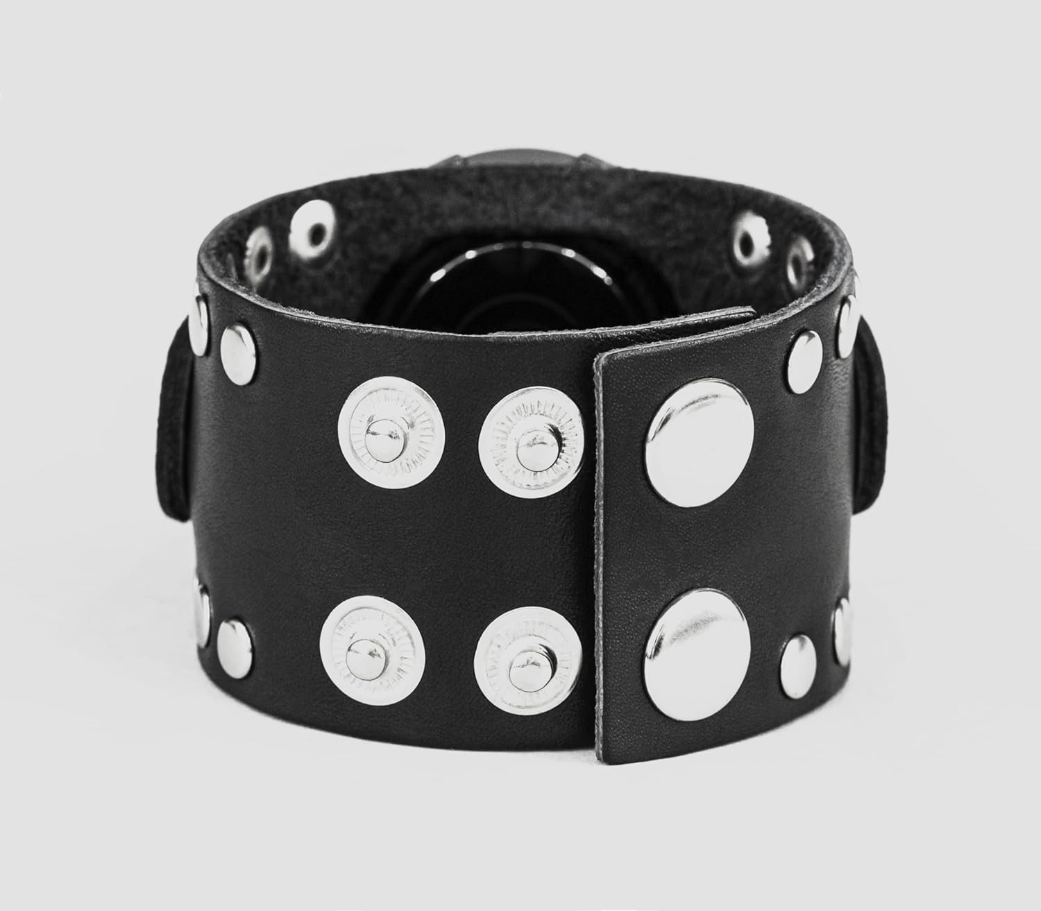 Leather wide cuff band 18mm 20mm 22mm Compatible with Samsung Galaxy Watch Classic Active Gear S2 S3 Classic Sport Frontier Pro and other Smart watches with a classic lug, Handmade UA 2364