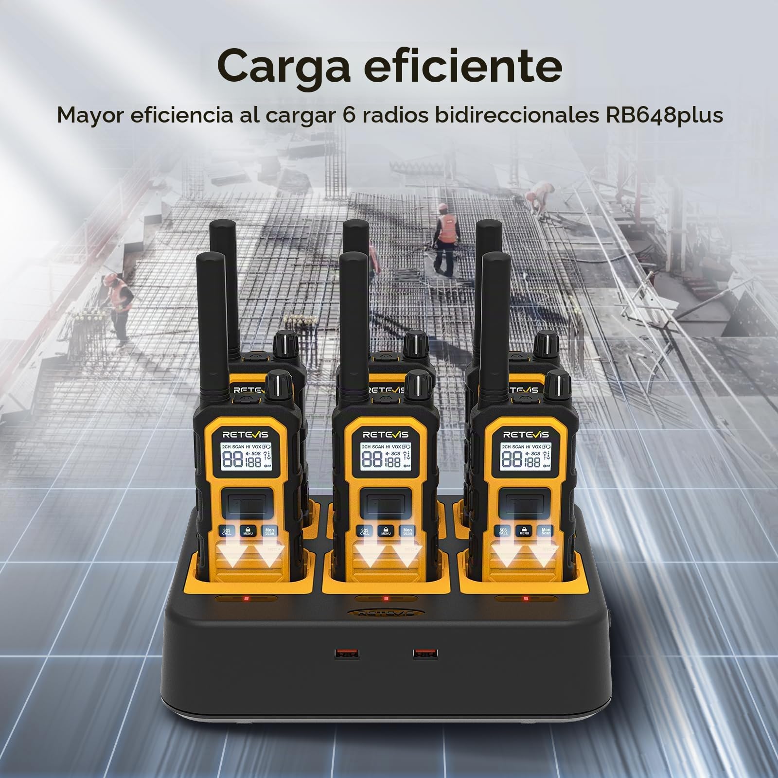 Retevis RB648Plus Radio Bidireccional, Walkie Talkie de Largo Alcance