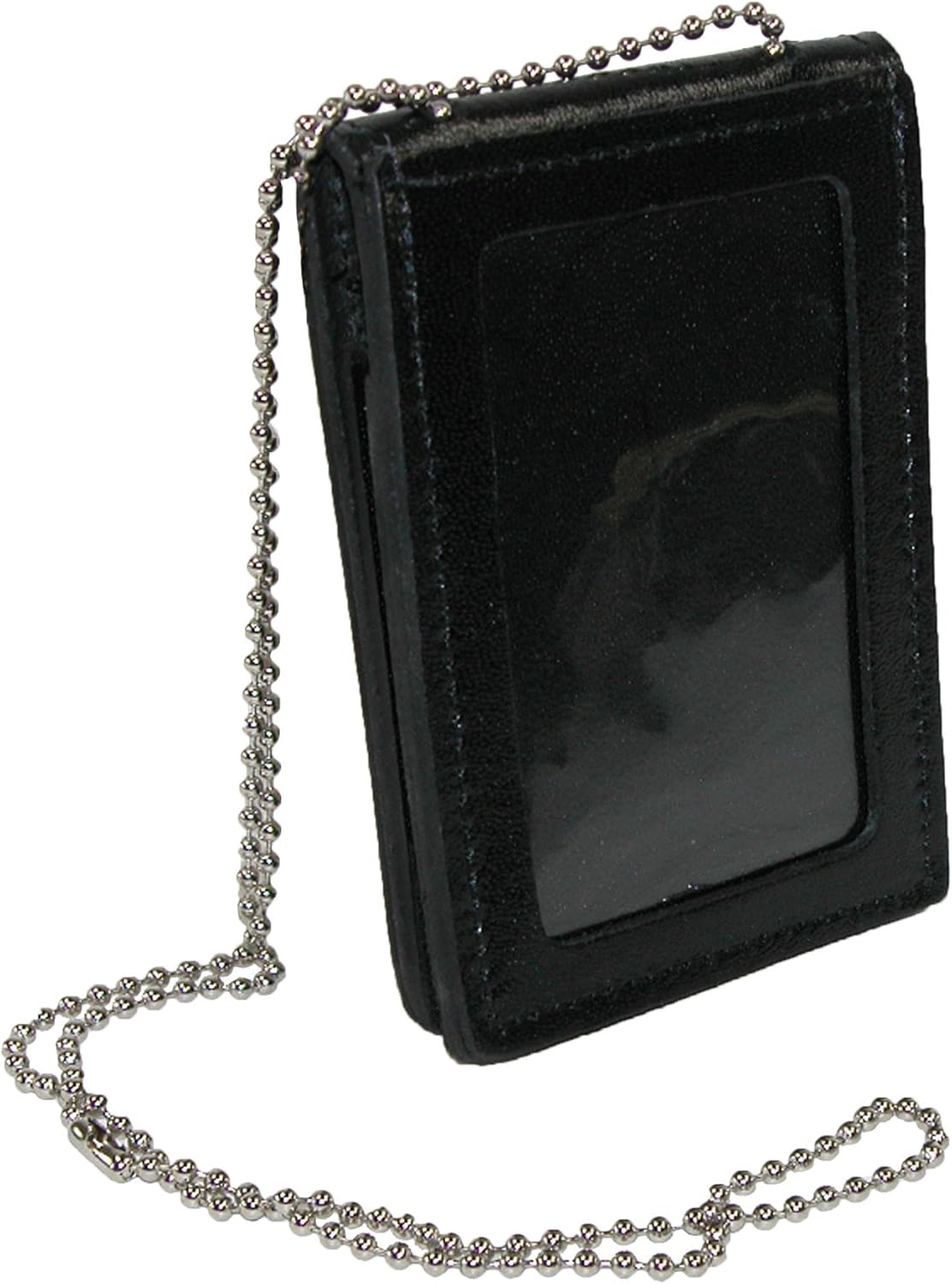 Boston Leather Leather Deluxe ID and Badge Holder Wallet, Black