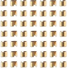 Fainie AP2214 String Fastener, Caulking Metal Fittings, Gold, 0.2 inch (5 mm), 50 Pieces, String Fastener, No String Fastener, For Base Attachment, Accessories, Crafts