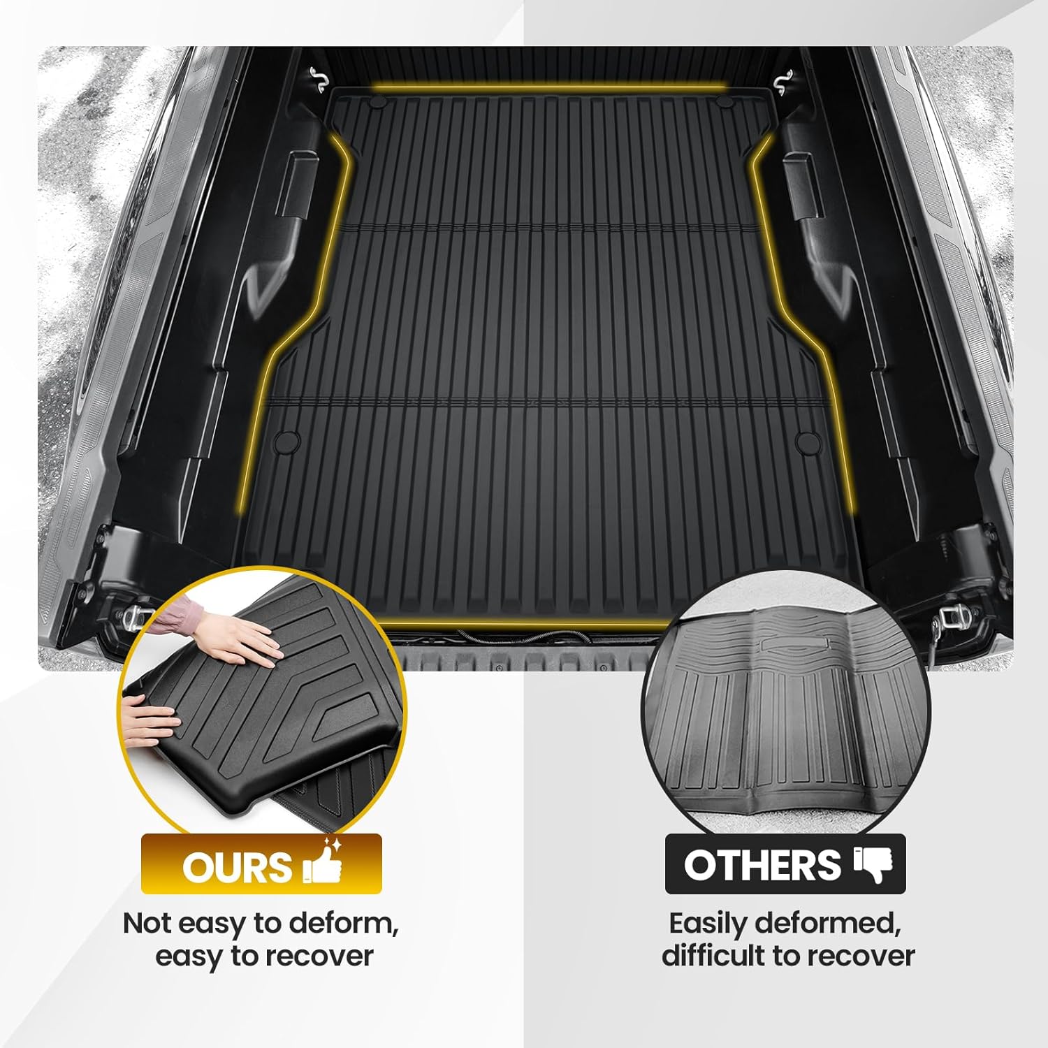 Truck Bed Mat for Toyota Tacoma 5FT 2024 2025 2026, All Weather Bed Liner for Tacoma Accessories, Heavy Duty Bed Mats, Car Accessories