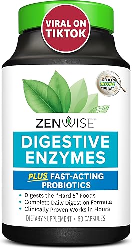 Zenwise Digestive Enzymes ProbiĂłticos y PrebiĂłticos - Alivio de la digestiĂłn y la hinchazĂłn para mujeres y hombres absorciĂłn de lactosa con amilasa Zenwise Digestive Enzymes ProbiĂłticos y PrebiĂłticos - Alivio de la digestiĂłn y la hinchazĂłn para mujeres y hombres absorciĂłn de lactosa con amilasa