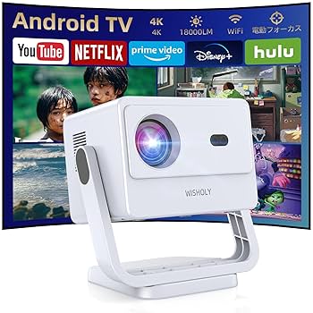 プロジェクター 小型 Android TV搭載・電動フォーカス　18000LM Amazon.co.jp: Tecaki 2025年 超小型 プロジエクター 家庭用