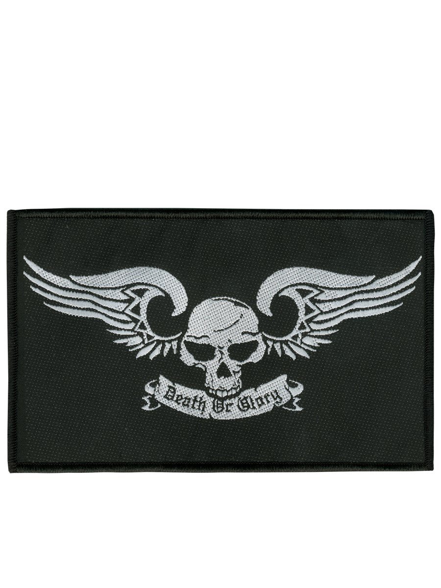 Grindstore Art Patch featuring A Bat Winged Skull for Death or Glory 14x8.5cm