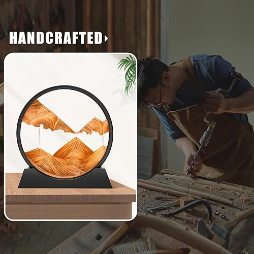 Miniatura 4 de Wai Danie Cuadro artístico de arena en movimiento 3D, reloj de arena de mar profundo, paisaje de arena líquida, marco de arena que fluye relajante,