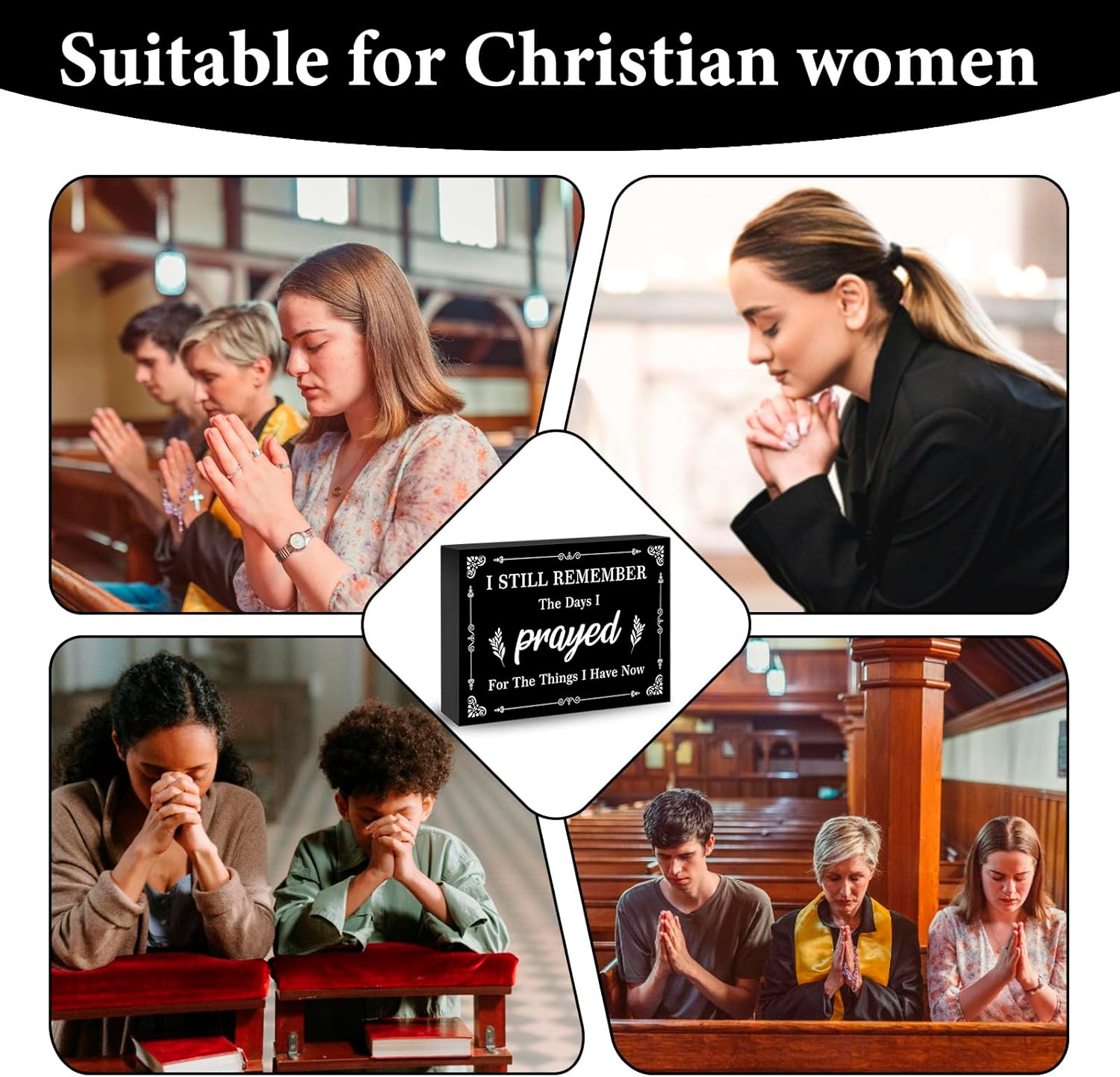 EoffIvan Christian Gifts For Women Men Wooden Sign Decoration Religious Spiritual Gifts Home Decor Living Room Book Shelf Decor I Still Remember The Days Sign Bible Verse Farmhouse Decoration - Image 7