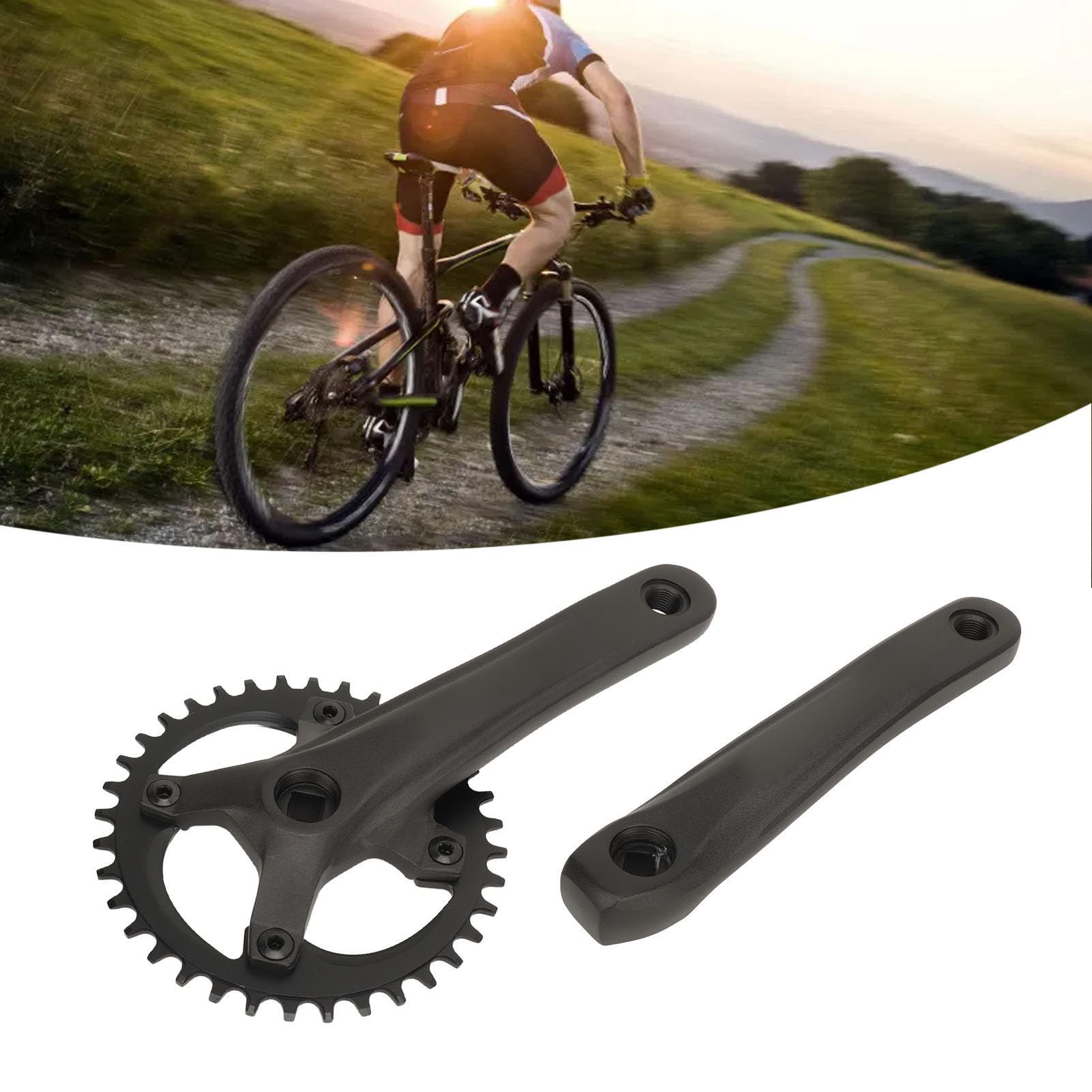 Zestaw korby do rowerów górskich 104 BCD z pojedynczą prędkością 36T kwadratowy otwór korba ujemne dodatnie zęby pojedyncza tarcza akcesoria modyfikacyjne