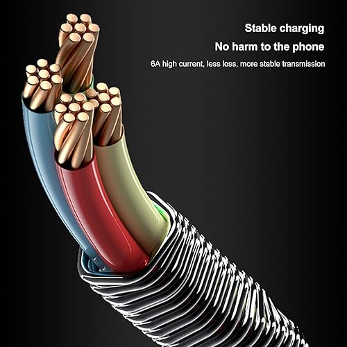 Miniatura 9 de Diyeeni Magnetic Fast Charging Cable, Super Fast Charging 120W Type C 1m with Adapter Data Cable for Phone Laptop, Double Strong Magnetic, Material