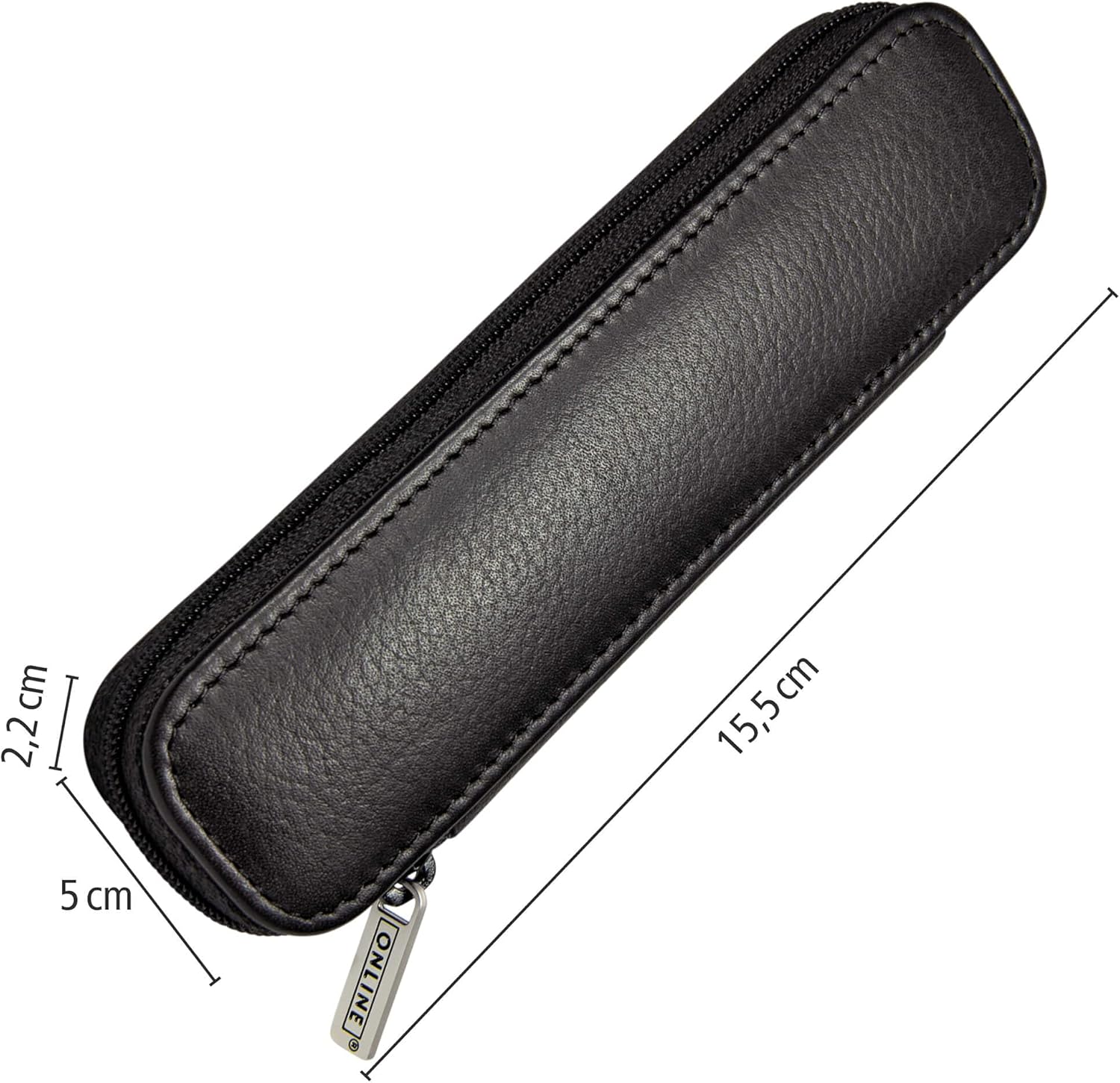 Paradise Pen Company Leather Case Zipper Black for 2 Standard Pens (90686)