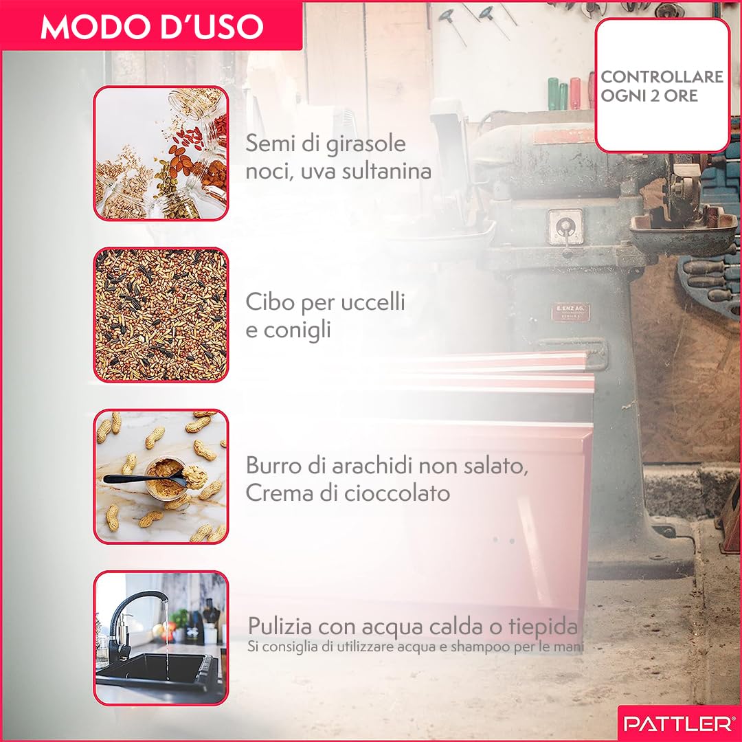 PATTLER® Trappola per Topi Vivi - Trappole per topi da Esterno e Interno - Trappole topi utilizzabili con esche per topi di vario genere - Trappola per Topi Grandi e Piccoli topi - Transparente 1 Pz